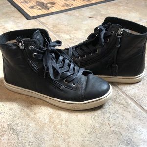 Black ugg high top zip sneakers